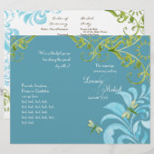 Dragonfly Swirls Scroll Chic Modern Floral Invite (Voorkant / Achterkant)