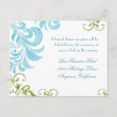 Dragonfly Swirls Scroll Chic Modern Floral Invite Informatiekaartje (Voorkant)