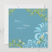 Dragonfly Swirls Scroll Chic Modern Floral Invite Kaart (Achterkant)