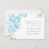 Dragonfly Swirls Scroll Chic Modern Floral Invite Kaart (Voorkant)