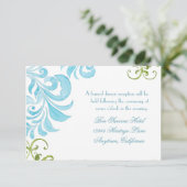 Dragonfly Swirls Scroll Chic Modern Floral Invite Kaart (Staand voorkant)