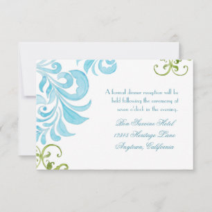 Dragonfly Swirls Scroll Chic Modern Floral Invite Kaart