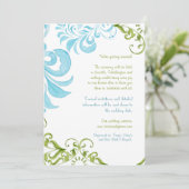 Dragonfly Swirls Scroll Chic Modern Floral Invite Save The Date (Staand voorkant)
