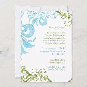 Dragonfly Swirls Scroll Chic Modern Floral Invite Save The Date