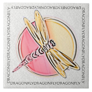 Dragonfly-symbool roze tegeltje