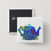 Dragonfly Teapot knop Vierkante Button 5,1 Cm (Voorkant /achterkant)