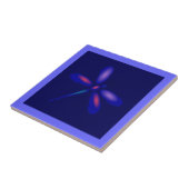 Dragonfly-Tegel (paarse grens) Tegeltje (Zijkant)