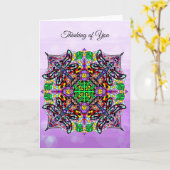 Dragonfly Thema Mandala Kleurrijk Denken aan jou Kaart (Gele Bloem)