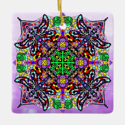 Dragonfly ThMED Mandala Colorful Zen Keramisch Ornament (Voorkant)
