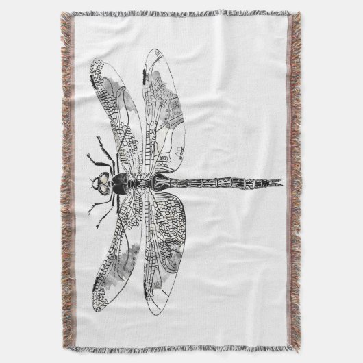 Dragonfly Throw Rug Deken (Voorkant Verticaal)