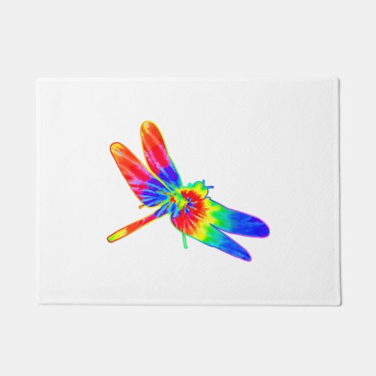 Dragonfly Tie Dye Rainbow Deurmat (Voorkant)