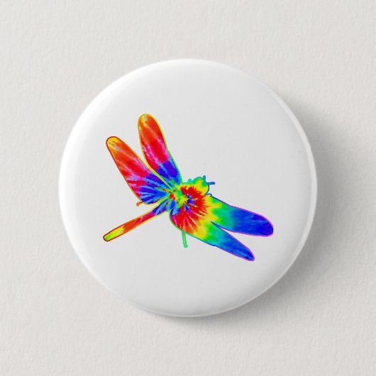 Dragonfly Tie Dye Rainbow Ronde Button 5,7 Cm (Voorkant)