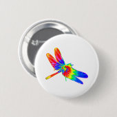 Dragonfly Tie Dye Rainbow Ronde Button 5,7 Cm (Voorkant /achterkant)