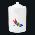 Dragonfly Tie Dye Rainbow Theepot<br><div class="desc">Dragonfly Tie Dye Rainbow</div>