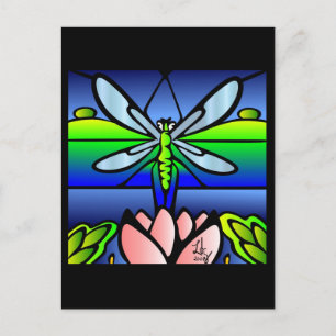 Dragonfly Tiffany Style Briefkaart