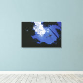 Dragonfly tijdens de vlucht, vleugels met flapende canvas afdruk (Insitu (Houten vloer))