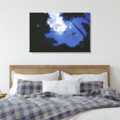 Dragonfly tijdens de vlucht, vleugels met flapende canvas afdruk (Insitu (Slaapkamer))