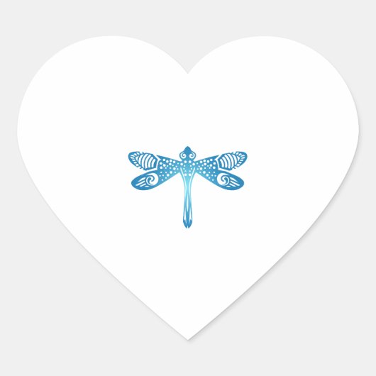 Dragonfly Tribal Tattoo Gift Idee Hart Sticker (Voorkant)