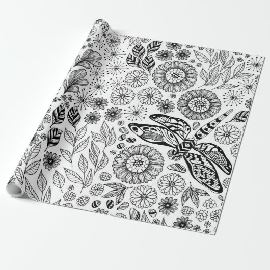 Dragonfly-tuin Cadeaupapier (Uitgerold)