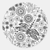 Dragonfly-tuin Ronde Sticker (Voorkant)