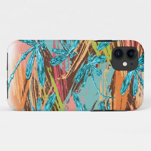 Dragonfly Turquoise Splash Case-Mate iPhone Case (Achterkant (horizontaal))