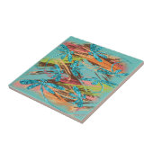 Dragonfly Turquoise Splash Tegeltje (Zijkant)