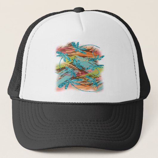 Dragonfly Turquoise Splash Trucker Pet (Voorkant)