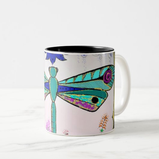 Dragonfly Tweekleurige Koffiemok (Voorkant rechts)