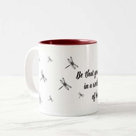 Dragonfly Tweekleurige Koffiemok (Voorkant links)