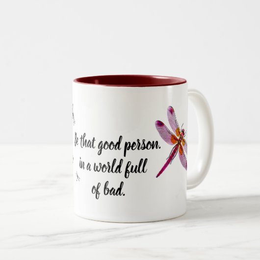 Dragonfly Tweekleurige Koffiemok (Voorkant rechts)