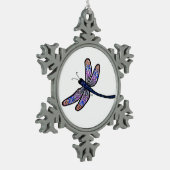 Dragonfly uit de hemel tin sneeuwvlok ornament (Links)