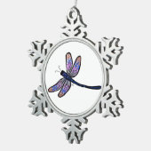 Dragonfly uit de hemel tin sneeuwvlok ornament (Rechts)