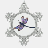 Dragonfly uit de hemel tin sneeuwvlok ornament (Voorkant)