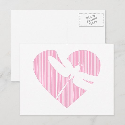 Dragonfly Valentijn Heart Feestdagenkaart (Voorkant / Achterkant)