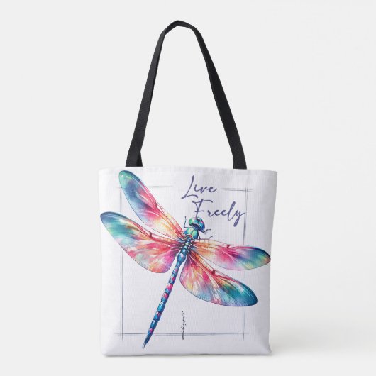 Dragonfly van de vrijheid tote bag (Achterkant)