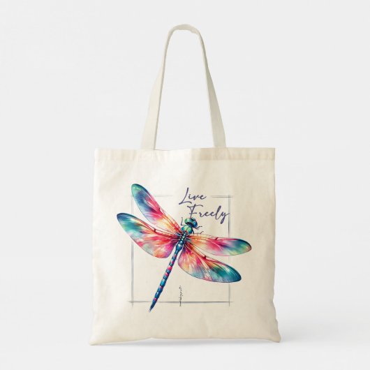 Dragonfly van de vrijheid tote bag (Achterkant)