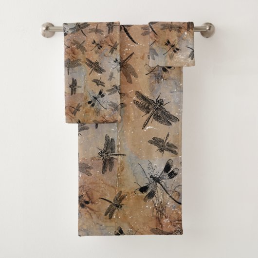 Dragonfly-vervormd Entomologische Patroon Bad Handdoek (Insitu)
