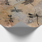  Dragonfly-vervormd Entomologische Patroon Cadeaupapier (Hoek)