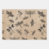 Dragonfly-vervormd Entomologische Patroon Inpakpapier Vel (Voorkant 3)