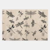 Dragonfly-vervormd Entomologische Patroon Inpakpapier Vel (Voorkant 2)