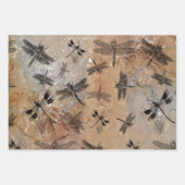 Dragonfly-vervormd Entomologische Patroon Inpakpapier Vel (Voorkant)