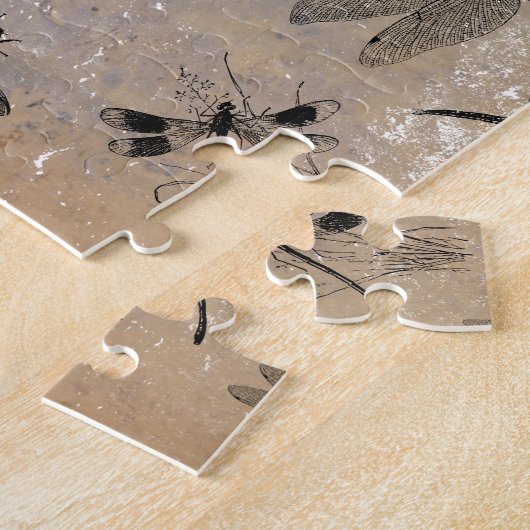  Dragonfly-vervormd Entomologische Patroon Legpuzzel (Zijkant)