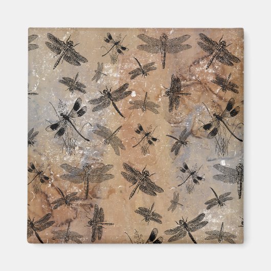 Dragonfly-vervormd Entomologische Patroon Magneet (Voorkant)