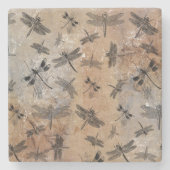 Dragonfly-vervormd Entomologische Patroon Stenen Onderzetter (Voorkant)