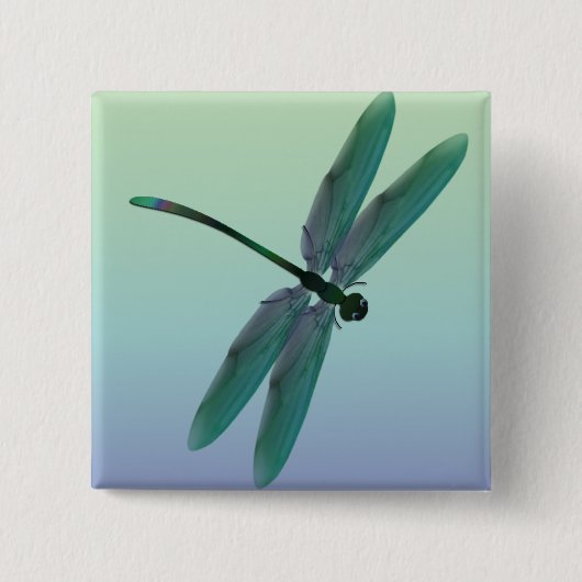 Dragonfly Vierkante Button 5,1 Cm (Voorkant)