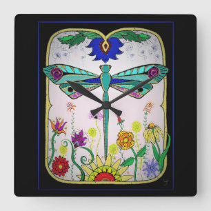 Dragonfly Vierkante Klok