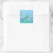 Dragonfly Vierkante Sticker (Tas)