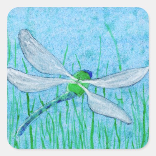 Dragonfly Vierkante Sticker (Voorkant)