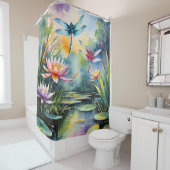 Dragonfly Vijver Lili pads Dragonflies Douchegordijn (In situ)