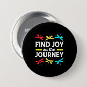Dragonfly vindt Joy op reis Ronde Button 7,6 Cm (Voorkant /achterkant)
